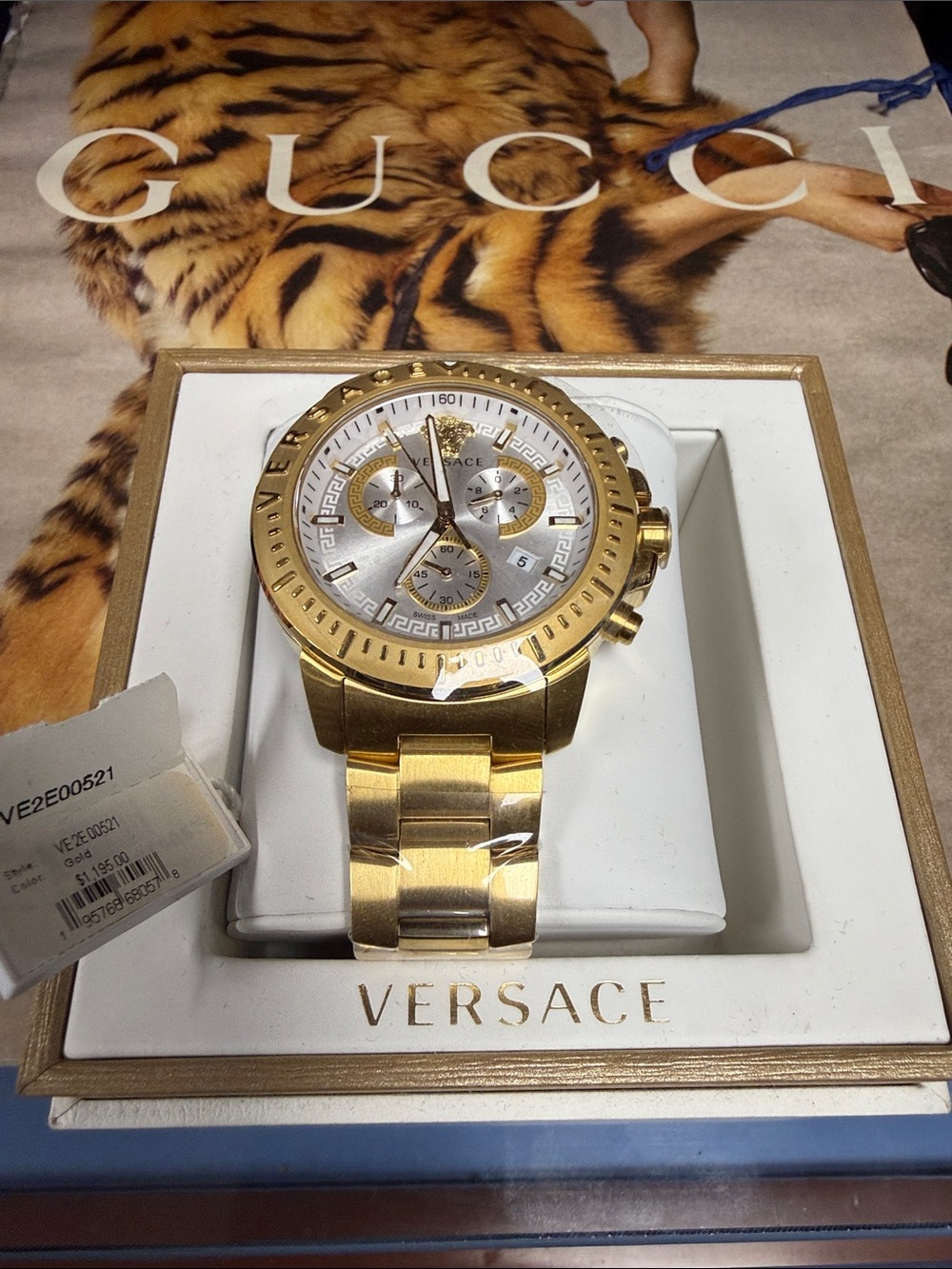 Versace Gold and Silver Men’s Chronograph Bracelet Watch